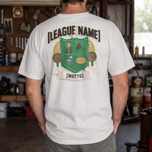 The "[League Name]" Varsity Crest Tee — League Customs, Form BBE-401