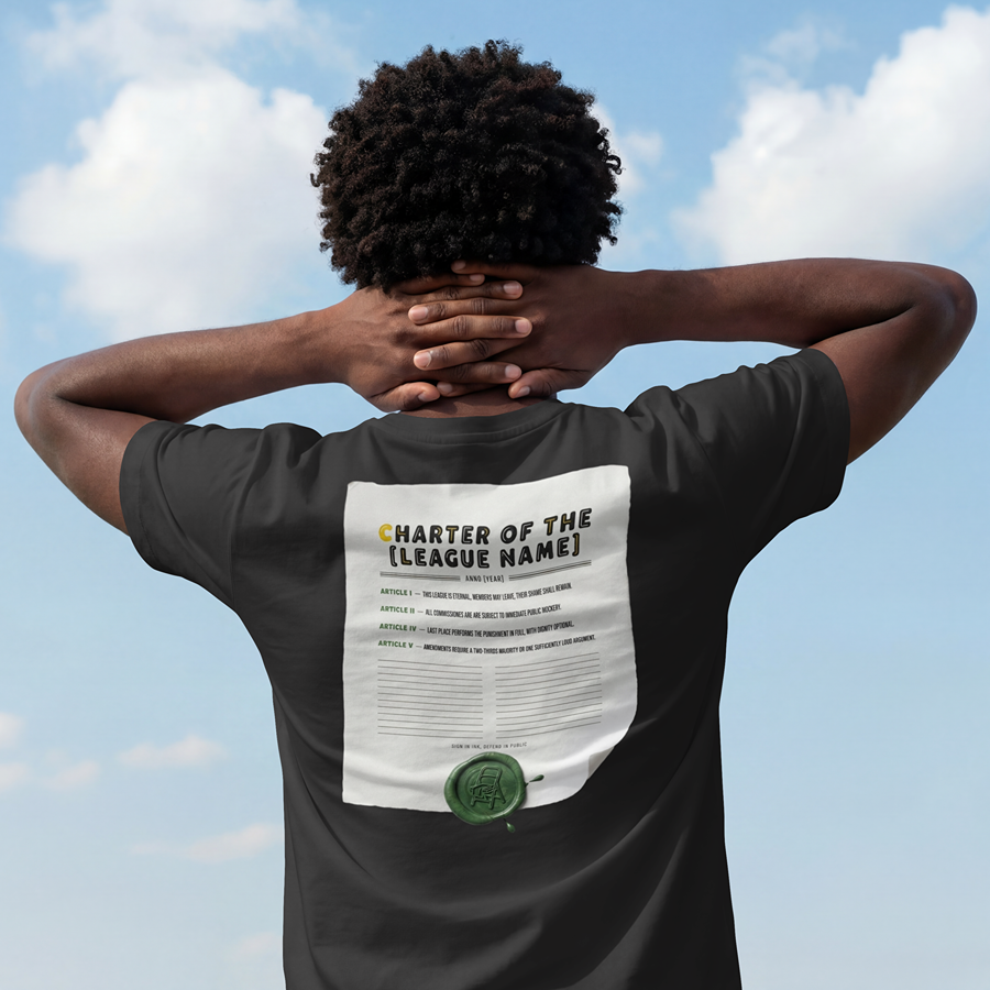 The "[League Name]" Charter Tee — League Customs, Form BBE-404